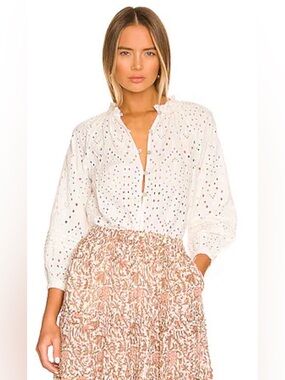 Cleobella ALICIA BLOUSE IN IVORY Size XL